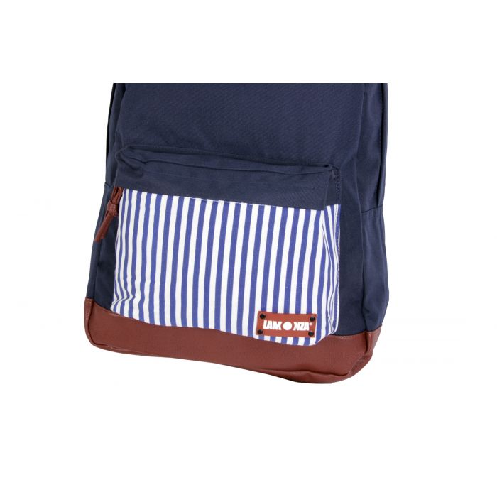 LAMONZA Rucsac ATENA 40x14x31 cm bleumarin cu dungi albe